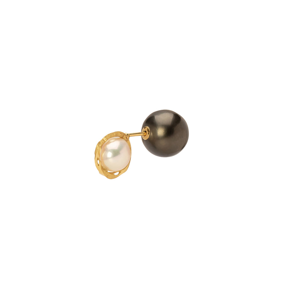 Milamore Kintsugi Duo Earring - Black Pearl - Earrings - Broken English Jewelry