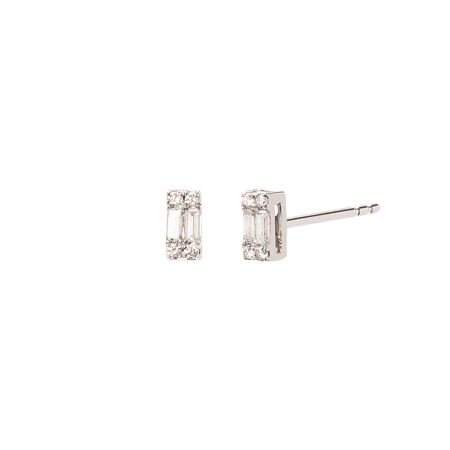 Milamore Baguette Diamond Earrings - White Gold - Earrings - Broken English Jewelry