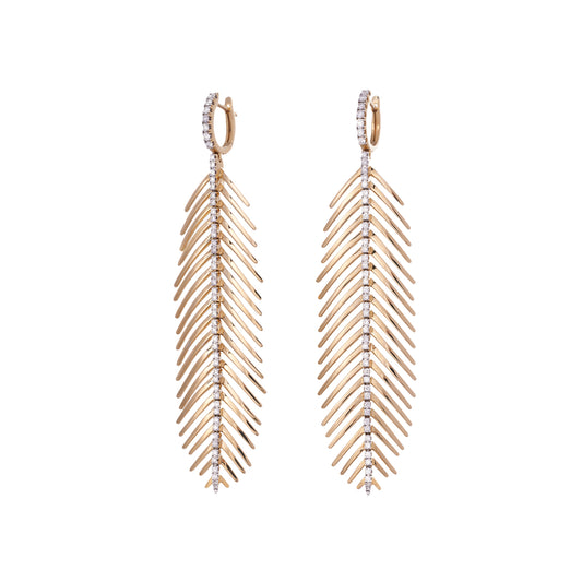 Feathers That Move Earrings - Rose Gold - Main Img