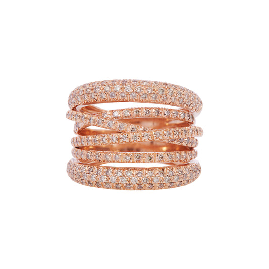 Scribble Brown Diamond Ring - Rose Gold - Main Img