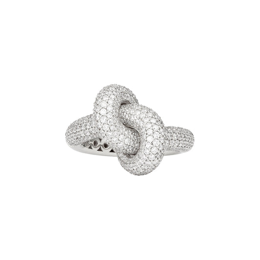 The Medium Diamond Legacy Knot Ring - White Gold - Main Img