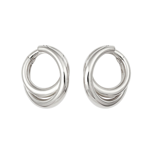 Big Infinity Loop Earrings - White Gold - Main Img