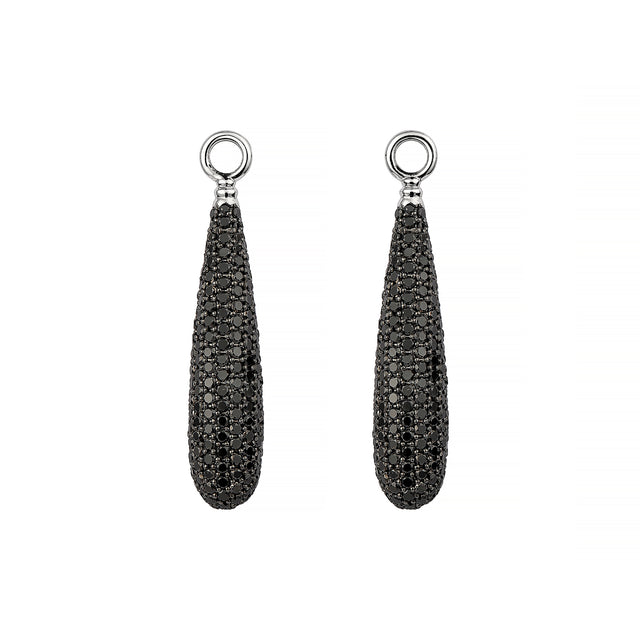 Engelbert The Swedish Grace Black Diamond Drops - White Gold - Earrings - Broken English Jewelry