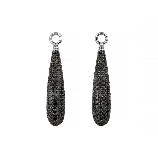 The Swedish Grace Black Diamond Drops - White Gold - Main Img