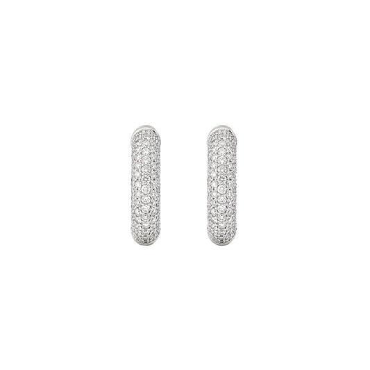 Medium Pave Diamond Absolute Creoles - White Gold - Main Img