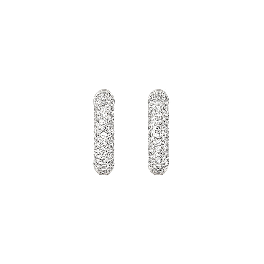 Engelbert Loose Creol Earrings - Pave Diamond - Earrings - Broken English Jewelry