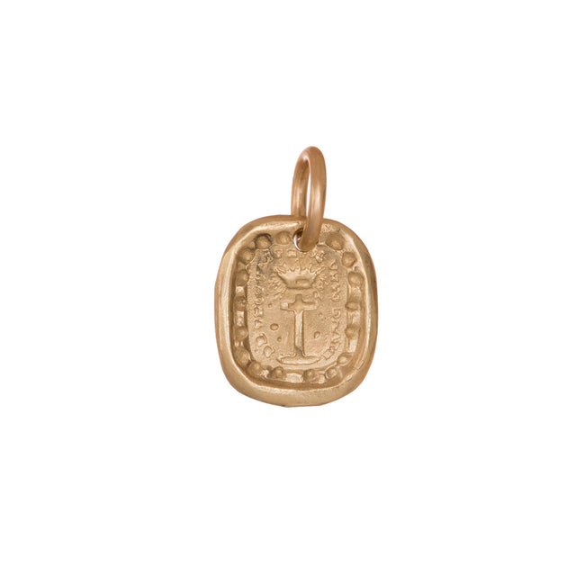 James Colarusso Cross & Crown Pendant - Yellow Gold - Broken English Jewelry