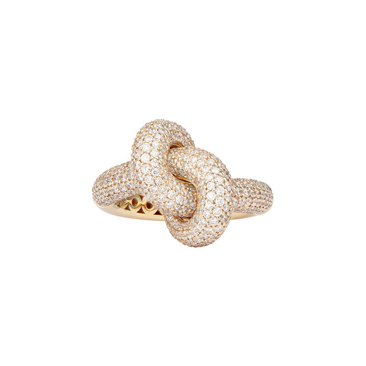 The Medium Diamond Legacy Knot Ring - Yellow Gold - Main Img