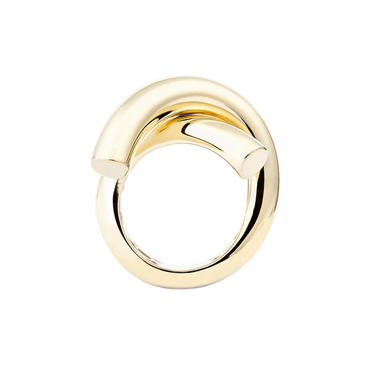 The Big Cross Loop Ring - Yellow Gold