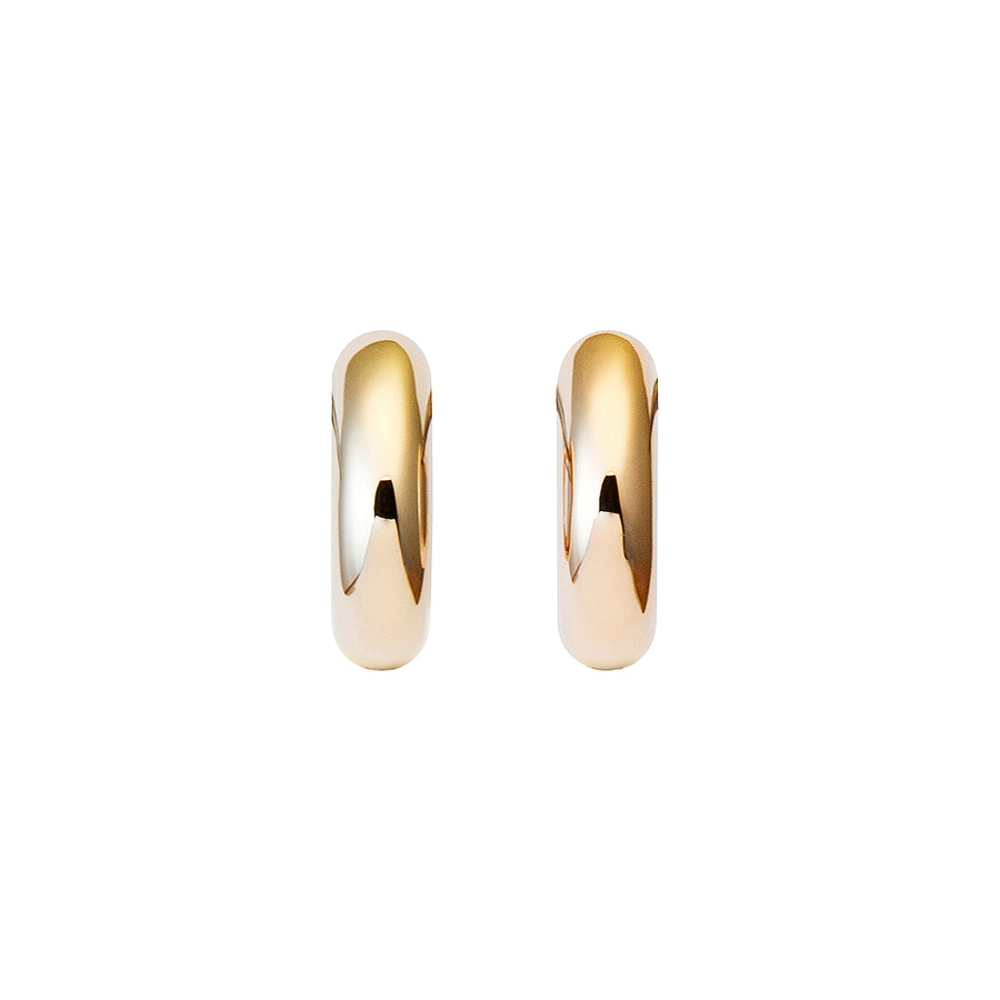 Engelbert Big Absolute Creoles - Yellow Gold - Earrings - Broken English Jewelry front view