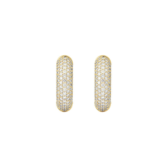 Big Pave Diamond Absolute Creoles - Yellow Gold