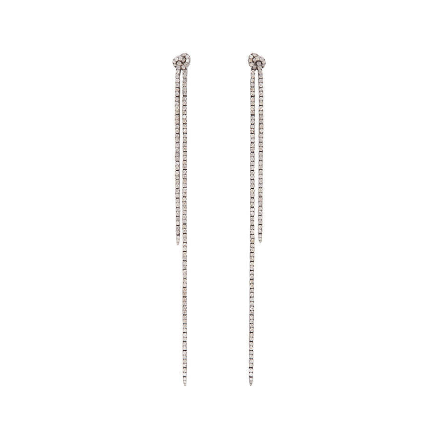 Sidney Garber Long Knot Drop Earrings - Grey Diamond - Earrings - Broken English Jewelry