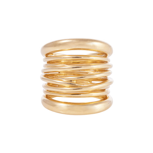 Tall Scribble Ring - Yellow Gold - Main Img