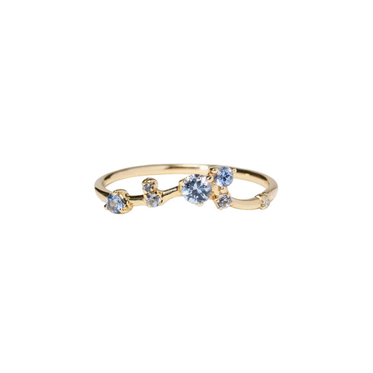 Organic Triangle Ring - Sapphire & Diamond - Main Img