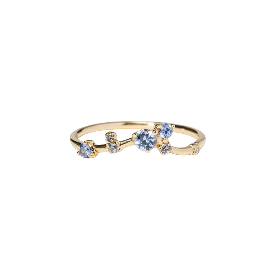 WWAKE Organic Triangle Ring - Sapphire & Diamond - Rings - Broken English Jewelry