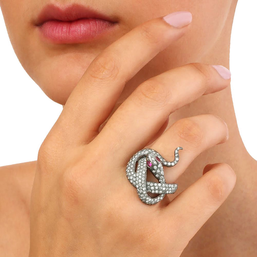 Sylvie Corbelin Adamante Diamond Snake Ring - Rings - Broken English Jewelry