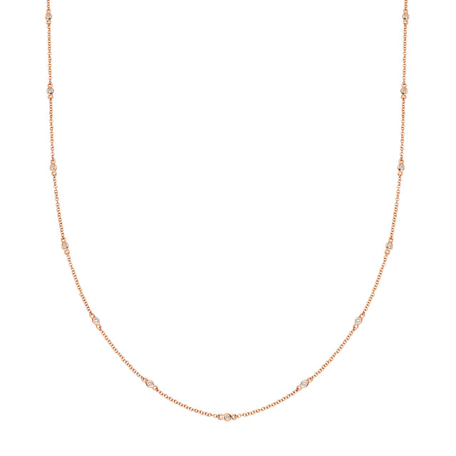 Loquet 18" Fine Diamond Chain Necklace - Rose Gold - Necklaces - Broken English Jewelry