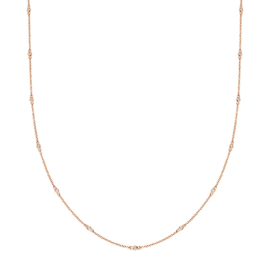 Loquet 18" Fine Diamond Chain Necklace - Rose Gold - Necklaces - Broken English Jewelry
