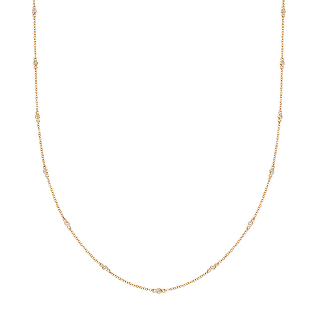 Loquet 18" Fine Diamond Chain Necklace - Yellow Gold - Necklaces - Broken English Jewelry