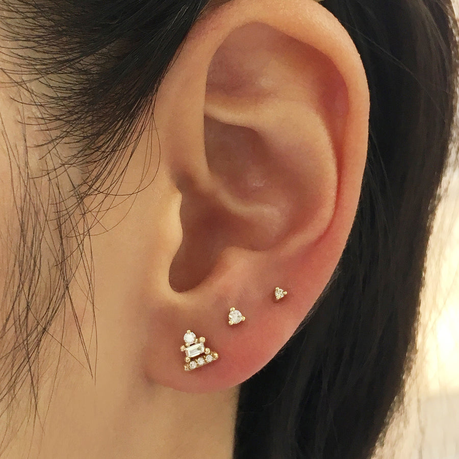 Jennie Kwon 2mm Dot Stud - Diamond - Earrings - Broken English Jewelry