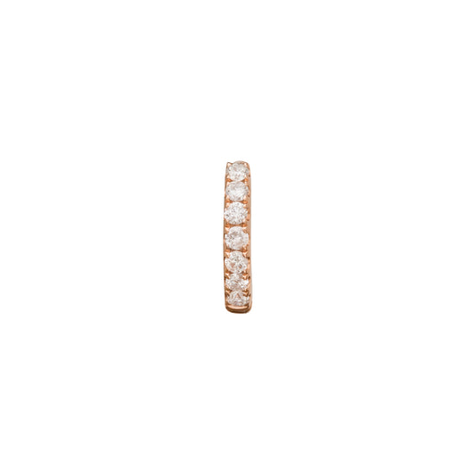 Half Paved Huggie 5mm - Rose Gold