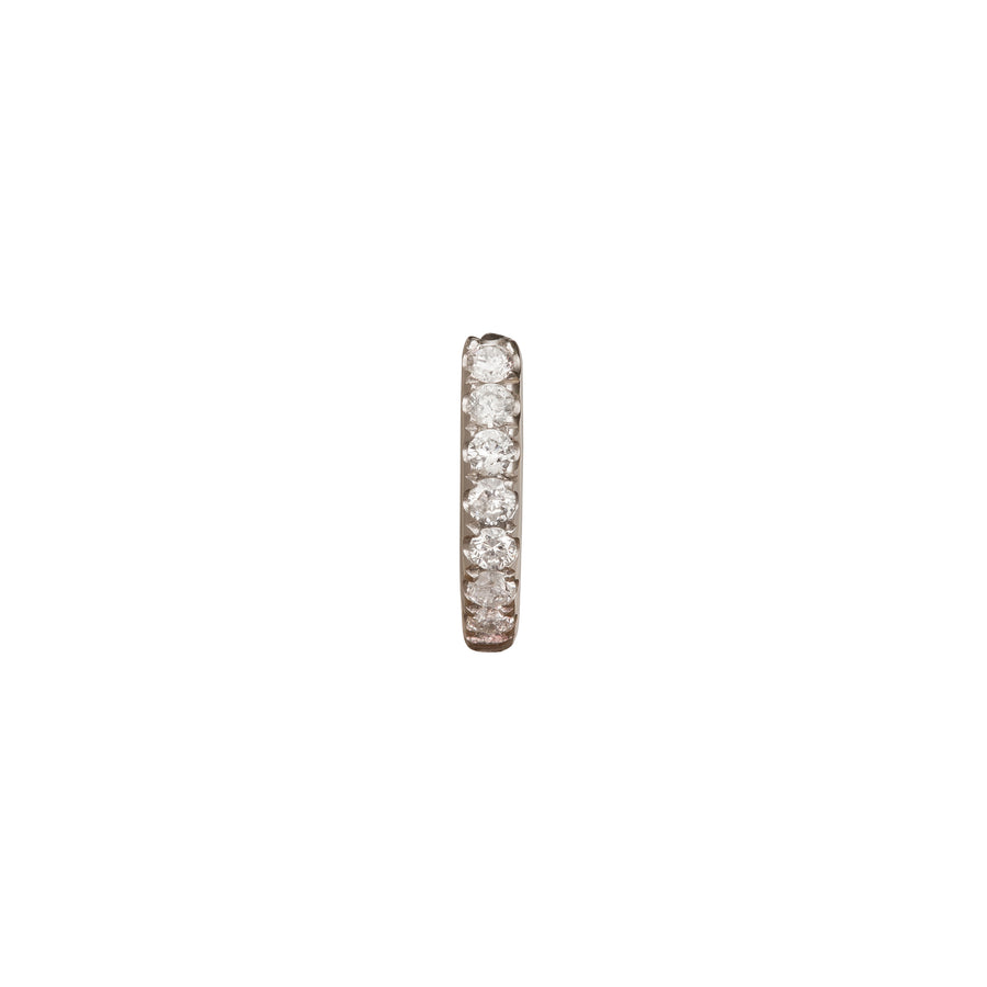 Trouver Half Paved Huggie 5mm - White Gold - Earrings - Broken English Jewelry