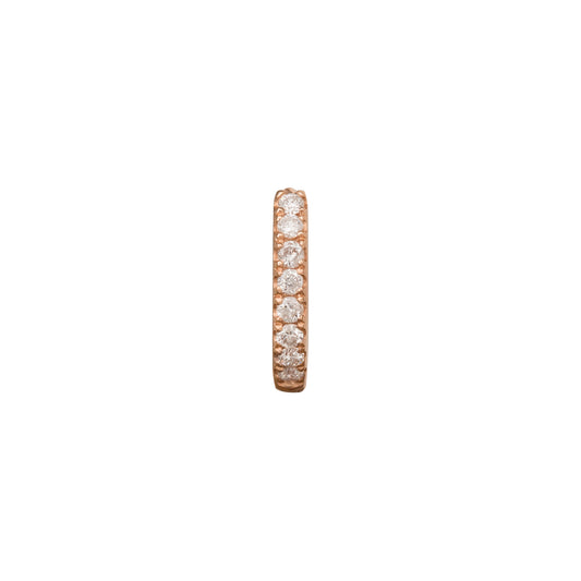 Half Paved Huggie 6.5mm - Rose Gold