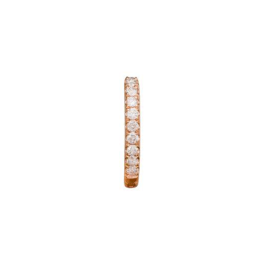 Half Paved Huggie 8mm - Rose Gold
