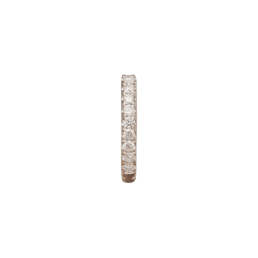 Half Paved Huggie 8mm - White Gold