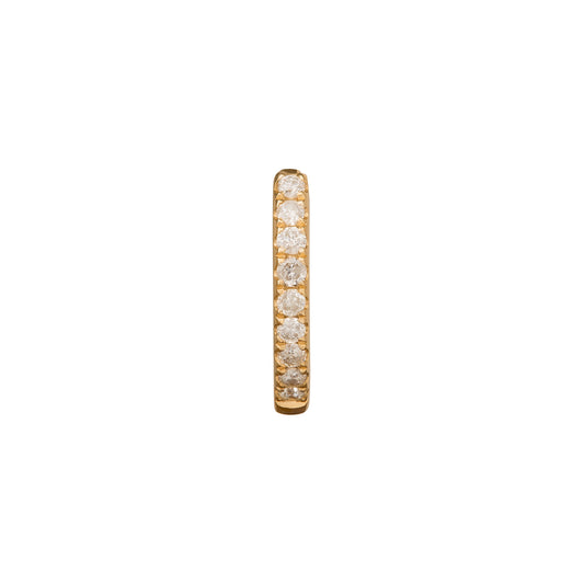Half Paved Huggie 8mm - Yellow Gold