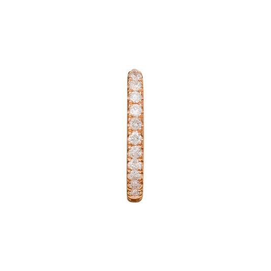 Half Paved Huggie 9.5mm - Rose Gold