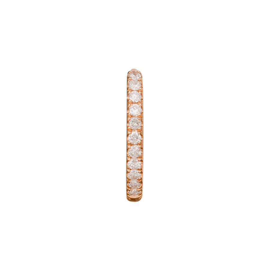 Trouver Half Paved Huggie 9.5mm - Rose Gold - Earrings - Broken English Jewelry