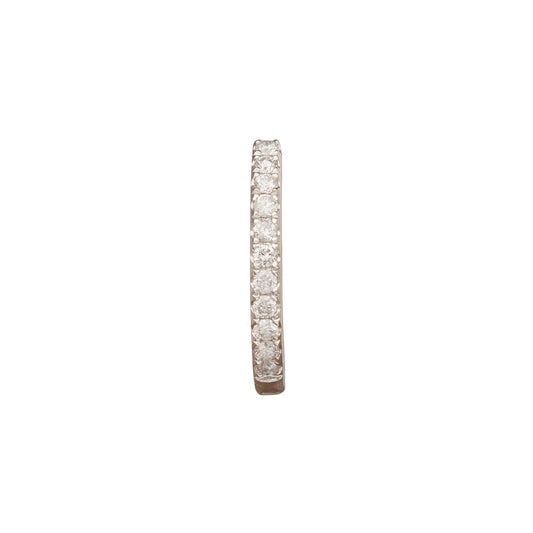 Half Paved Huggie 9.5mm - White Gold