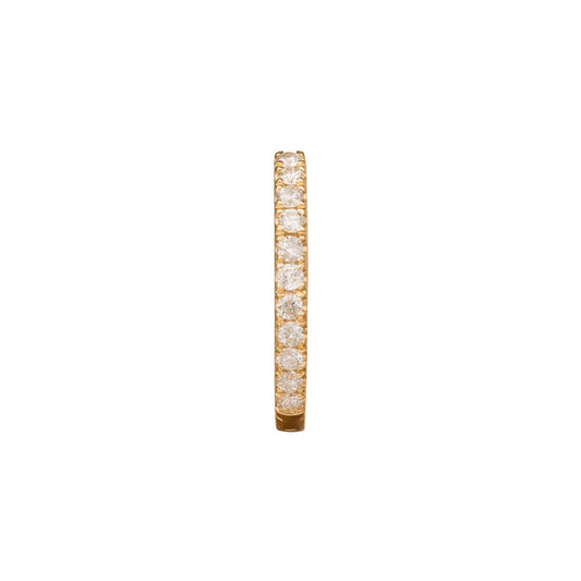 Half Paved Huggie 9.5mm - Yellow Gold