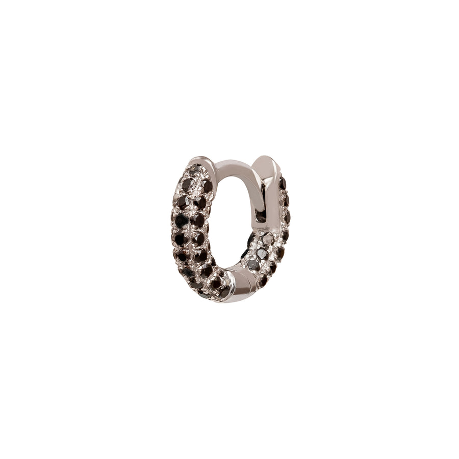 Trouver Five Row Black Diamond Huggie 5mm - White Gold - Earrings - Broken English Jewelry