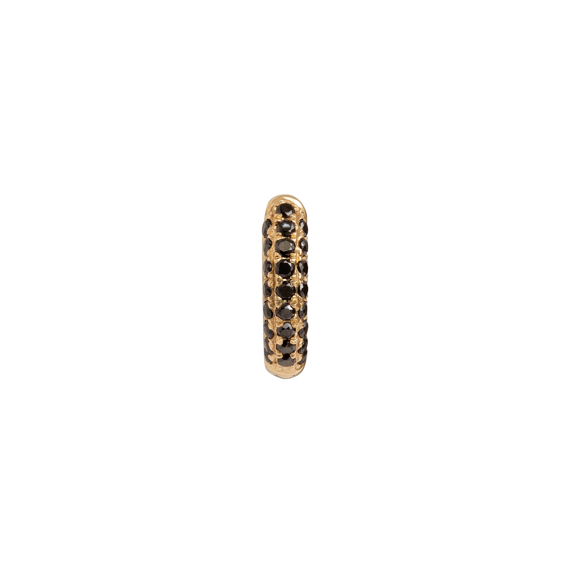 Trouver Five Row Black Diamond Huggie 5mm - Yellow Gold - Earrings - Broken English Jewelry