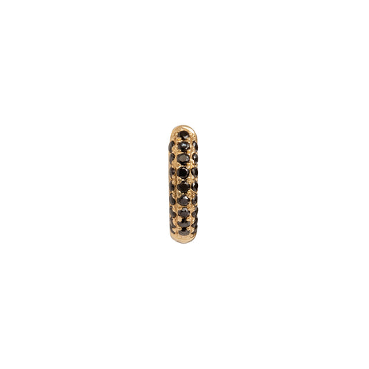 Five Row Black Diamond Huggie 5mm - Yellow Gold