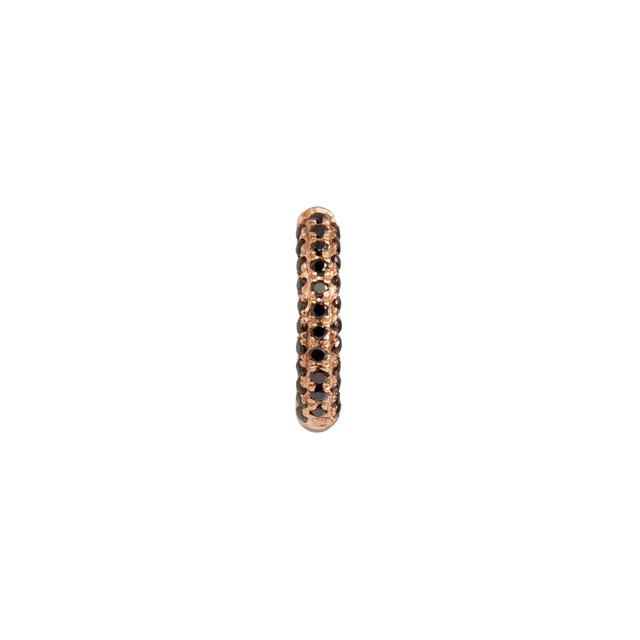 Trouver Five Row Black Diamond Huggie 6.5mm - Rose Gold - Earrings - Broken English Jewelry