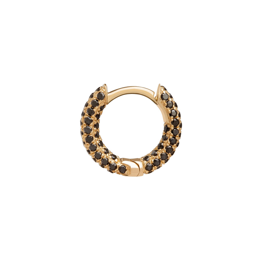 Trouver Five Row Black Diamond Huggie 6.5mm - Yellow Gold - Earrings - Broken English Jewelry