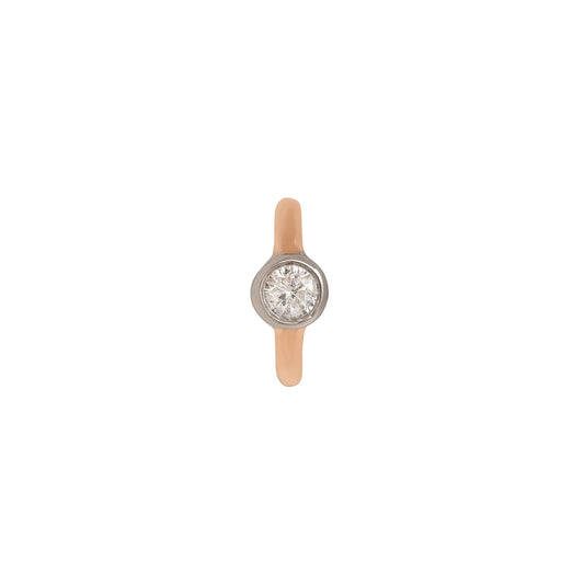 Round Bezel Huggie 5mm - Rose & White Gold