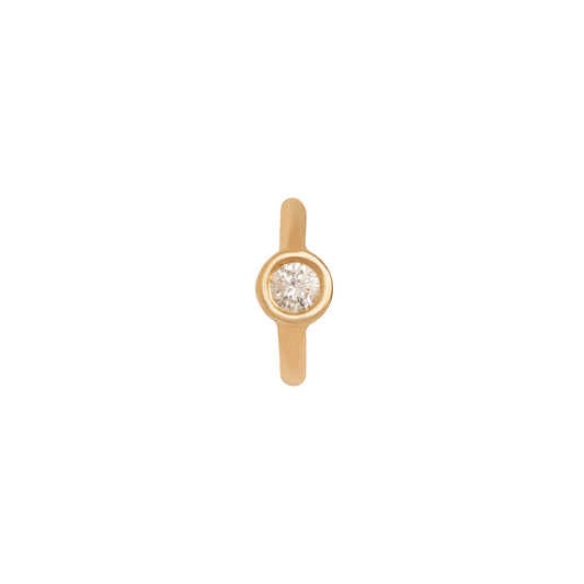 Round Bezel Huggie 5mm - Yellow Gold