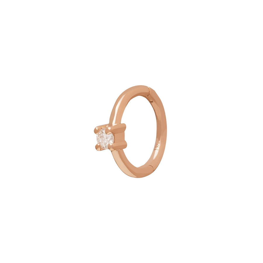 Trouver Round Prong Huggie 6.5mm - Rose Gold - Earrings - Broken English Jewelry