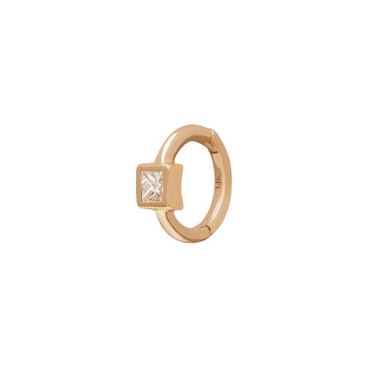 Square Bezel Huggie 5mm - Yellow Gold - Main Img