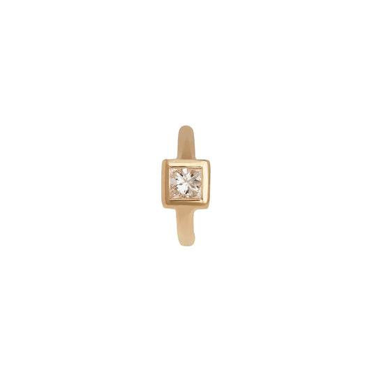 Square Bezel Huggie 5mm - Yellow Gold