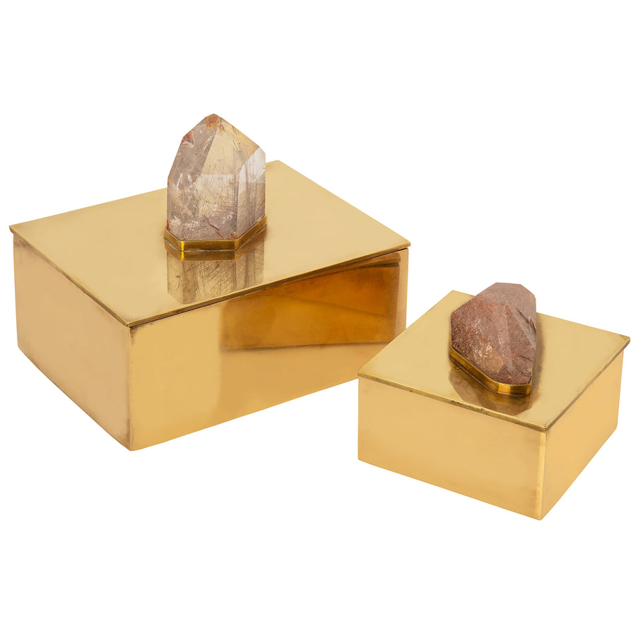 BE Home Large Brass & Quartz Box - Broken English Jewelry