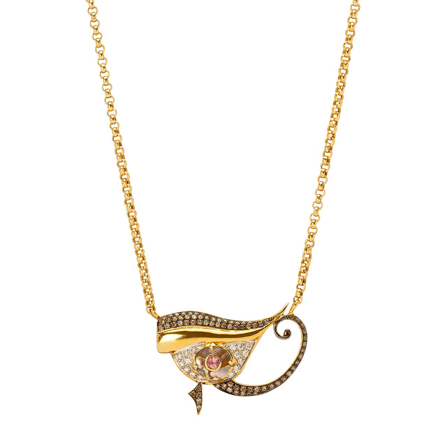 Sylvie Corbelin Short Fascination Abalone & Diamond Eye Necklace - Necklaces - Broken English Jewelry