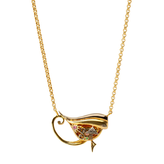 Short Fascination Abalone & Diamond Eye Necklace