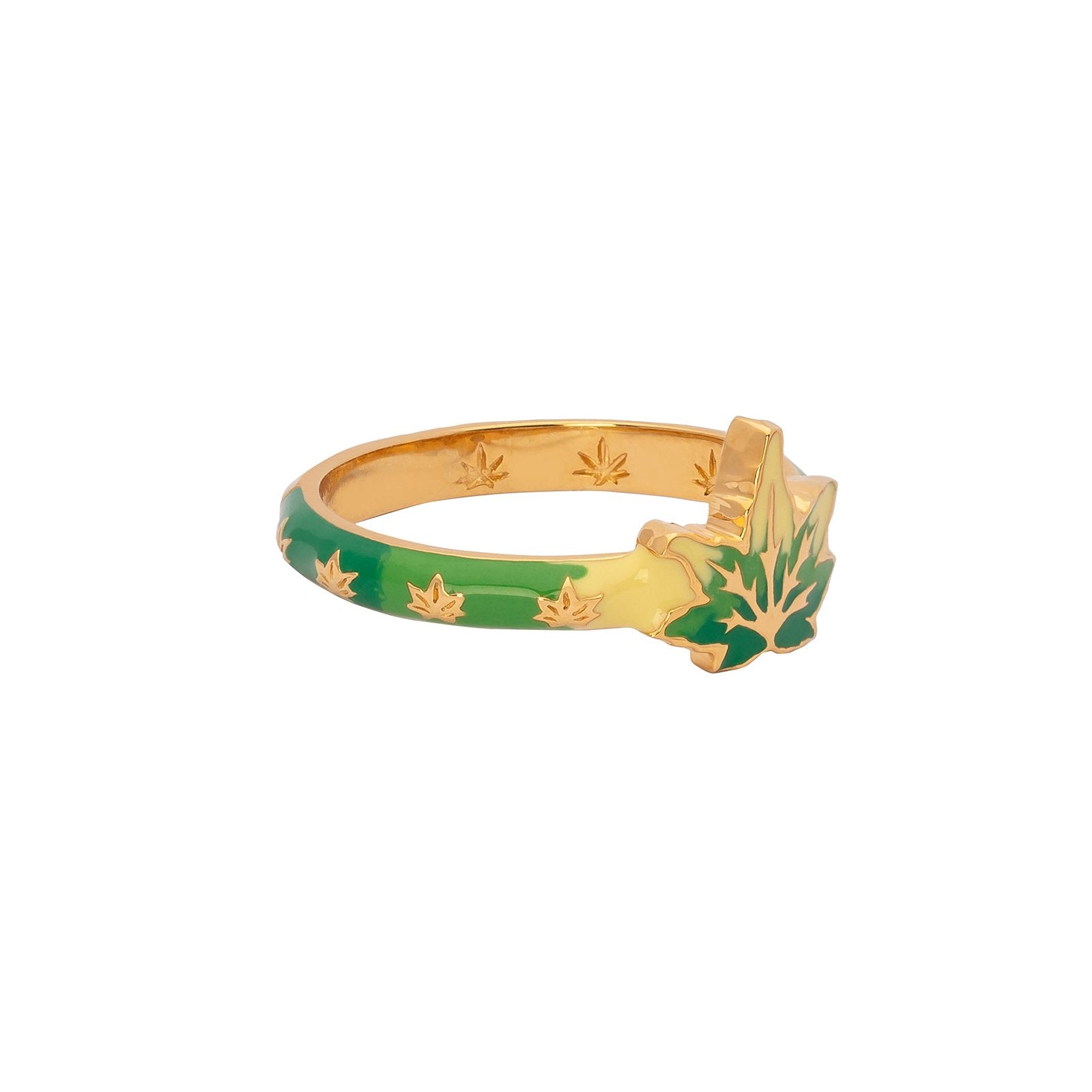 Buddha Mama Skinny Weed Leaf Ring - Broken English Jewelry