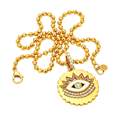 Scalloped Evil Eye Pendant