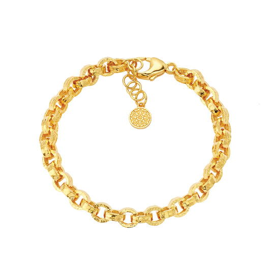 Plain Hammered Link Bracelet - Main Img
